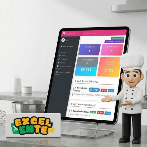 Captura de pantalla de la Calculadora de Costos de Recetas